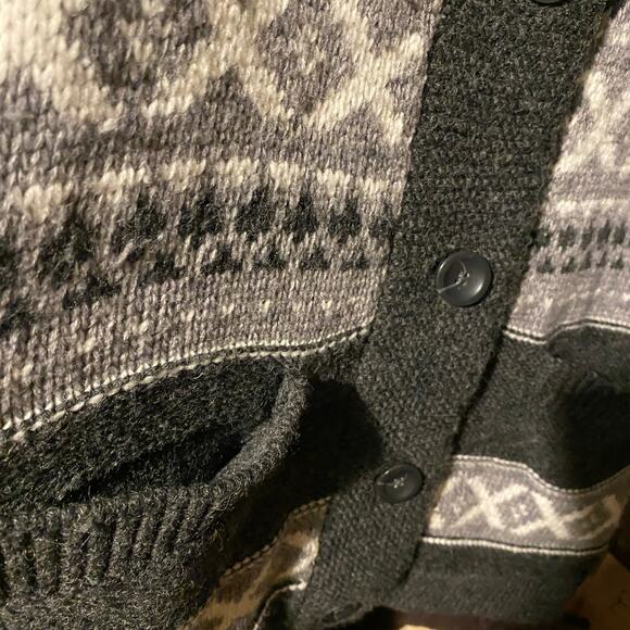 Nicole Miller Shawl Collar Cardigan Sweater, Wool Mix, Geometric Pattern, Size M - Picture 7 of 7